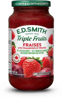 Tartinade aux fraises, framboises et prunes E.D.SMITH TRIPLE FRUITSᴹᴰ