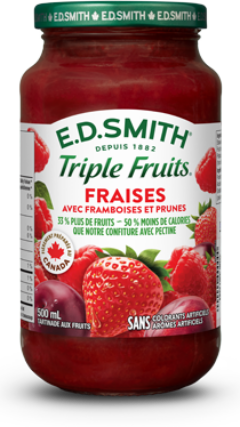 Tartinade aux fraises, framboises et prunes E.D.SMITH TRIPLE FRUITSᴹᴰ