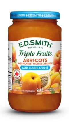 Tartinade aux abricots, pêches et fruit de la passion sans sucre ajouté E.D.SMITH TRIPLE FRUITS