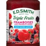 Tartinade aux framboises, fraises et mûres sans sucre ajouté E.D.SMITH TRIPLE FRUITSᴹᴰ