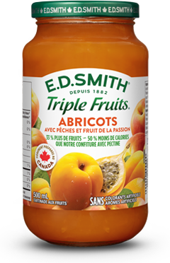 Tartinade aux abricots, pêches et fruit de la passion E.D.SMITH TRIPLE FRUITSᴹᴰ