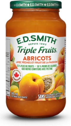 Tartinade aux abricots, pêches et fruit de la passion E.D.SMITH TRIPLE FRUITSᴹᴰ
