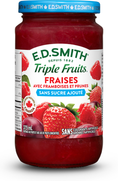 Tartinade aux fraises, framboises et prunes sans sucre ajouté E.D.SMITH TRIPLE FRUITSᴹᴰ