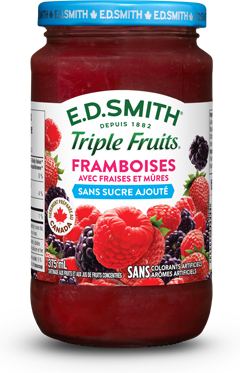 Tartinade aux framboises, fraises et mûres sans sucre ajouté E.D.SMITH TRIPLE FRUITSᴹᴰ