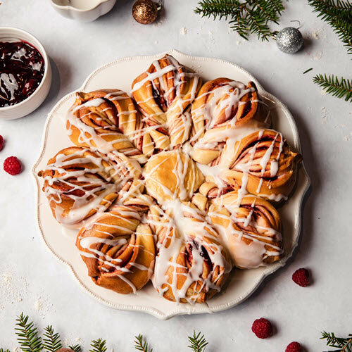 Pain étoilé aux framboises