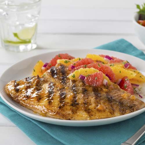 Tilapia Grillé Avec Salsa aux Fruits