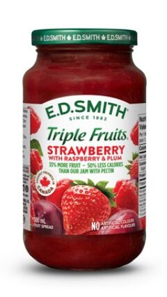 E.D.SMITH TRIPLE FRUITS Strawberry Raspberry & Plum Fruit Spread