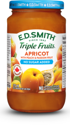 E.D.SMITH TRIPLE FRUITS No Sugar Added Apricot Peach Passion Fruit Spread