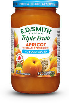 E.D.SMITH TRIPLE FRUITS No Sugar Added Apricot Peach Passion Fruit Spread