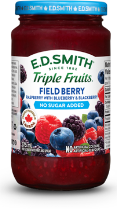 E.D.SMITH TRIPLE FRUITS® No Sugar Added Field Berry Fruit Spread