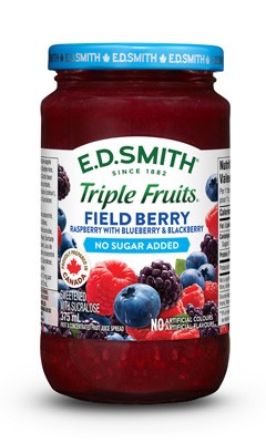 E.D.SMITH TRIPLE FRUITS No Sugar Added Field Berry Fruit Spread