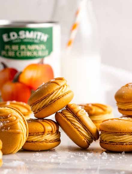 Salted Caramel Pumpkin Macarons