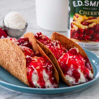 Cherry Pie Ice Cream Tacos