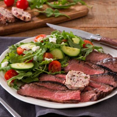 Raspberry-Balsamic Flank Steak With Compound Butter