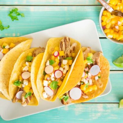 Sweet And Tangy Chicken Tacos With Tropical Fruit Salsa