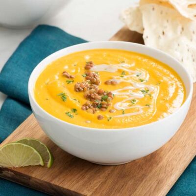 Vegan Turmeric Pumpkin Soup With Tahini