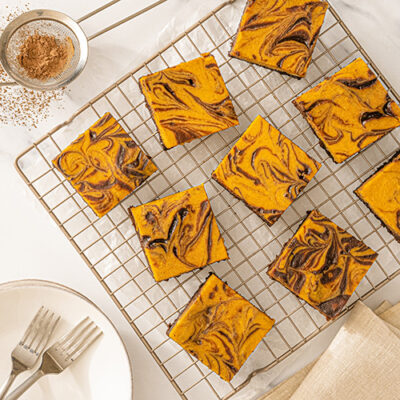 Pumpkin Cheesecake Brownie Bar