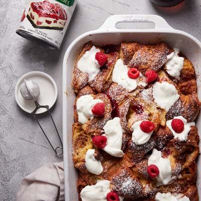 Raspberry Croissant French Toast Bake