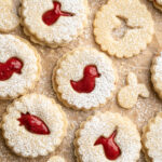 Raspberry Curd Easter Linzer Cookies