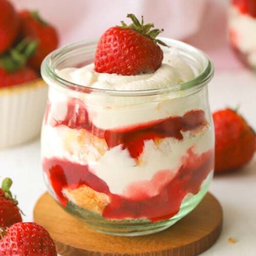 Easy Strawberry Shortcake Jars