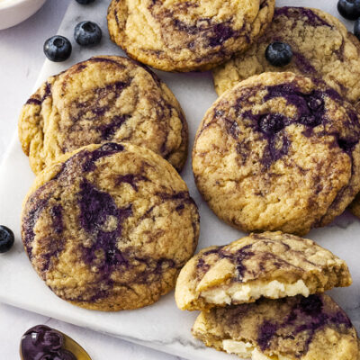 Cheesecake-Stuffed Blueberry Swirl Cookies